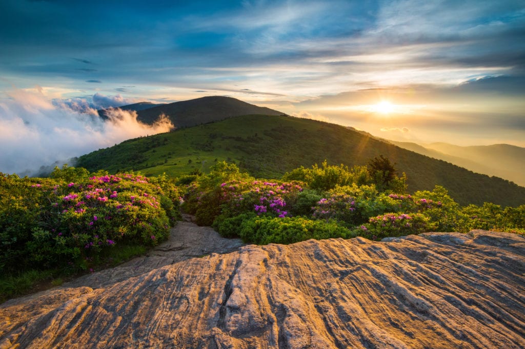 Appalachian Trail Sunset Blue Ridge Mountains USA
