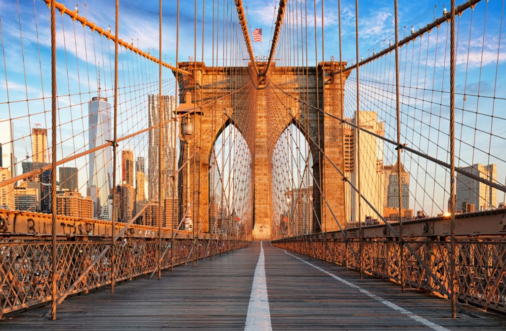 Brooklyn Bridge w Nowym Jorku, USA
