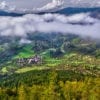 Vlkolínec widziany z lotu ptaka, Słowacja