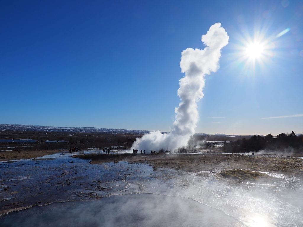 Gejzer Strokkur na Islandii,