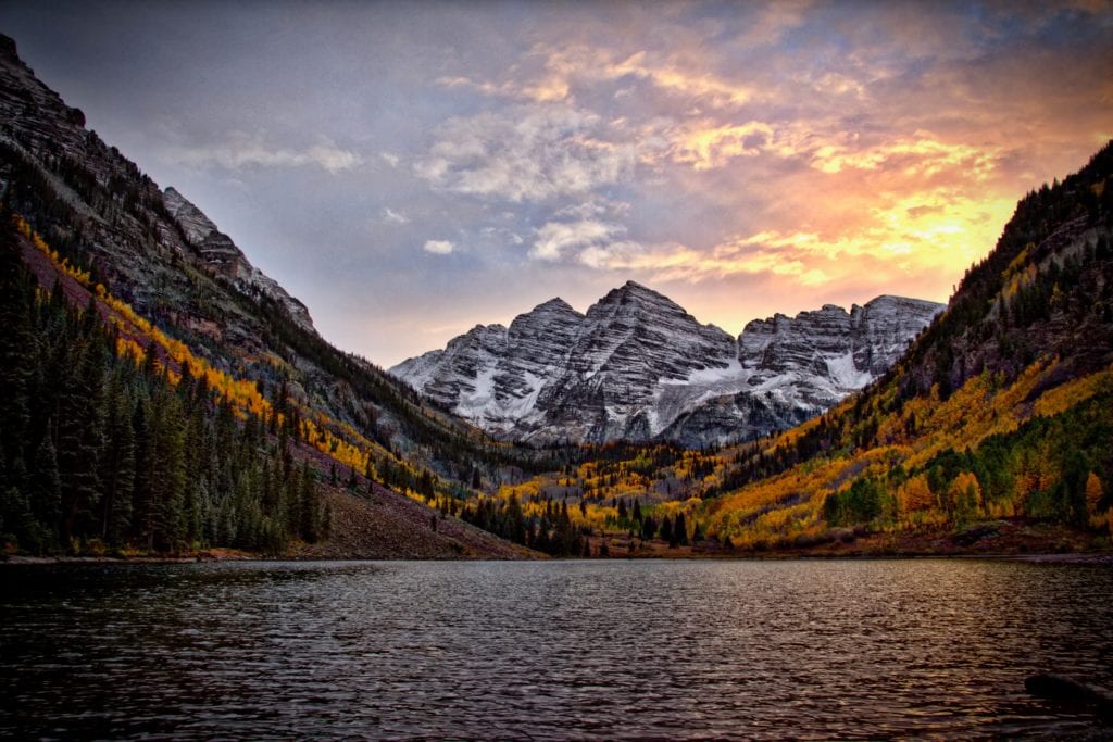 Maroon Bells w Kolorado, USA