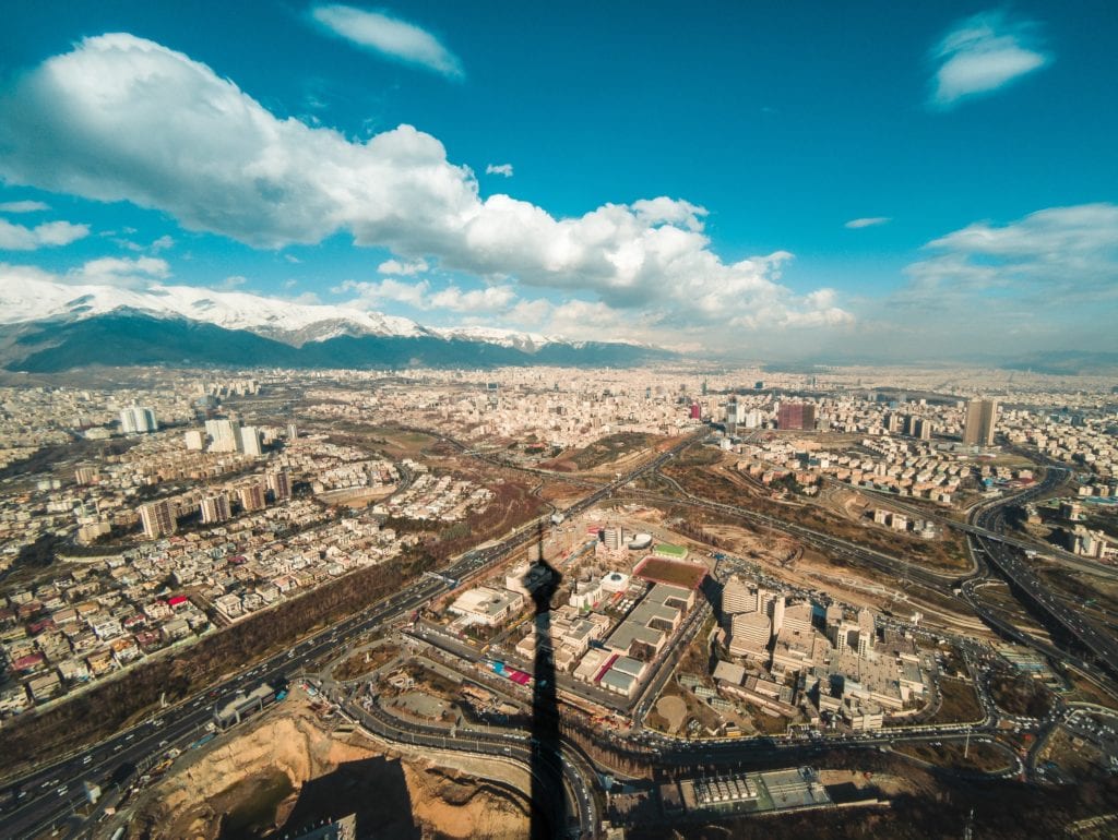 Panorama Teheranu z Milad Tower, Teheran Iran