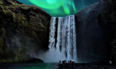 Wodospad Skógafoss na Islandii,