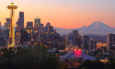 Seattle nocą, USA