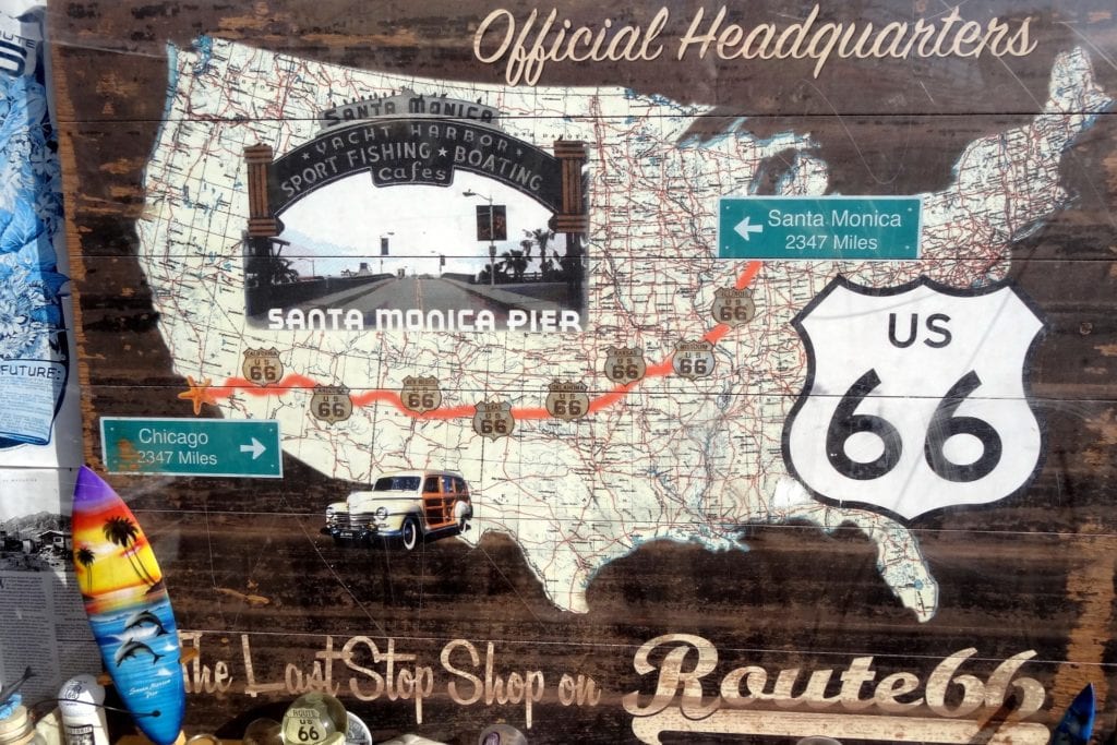 Mapa Route 66,