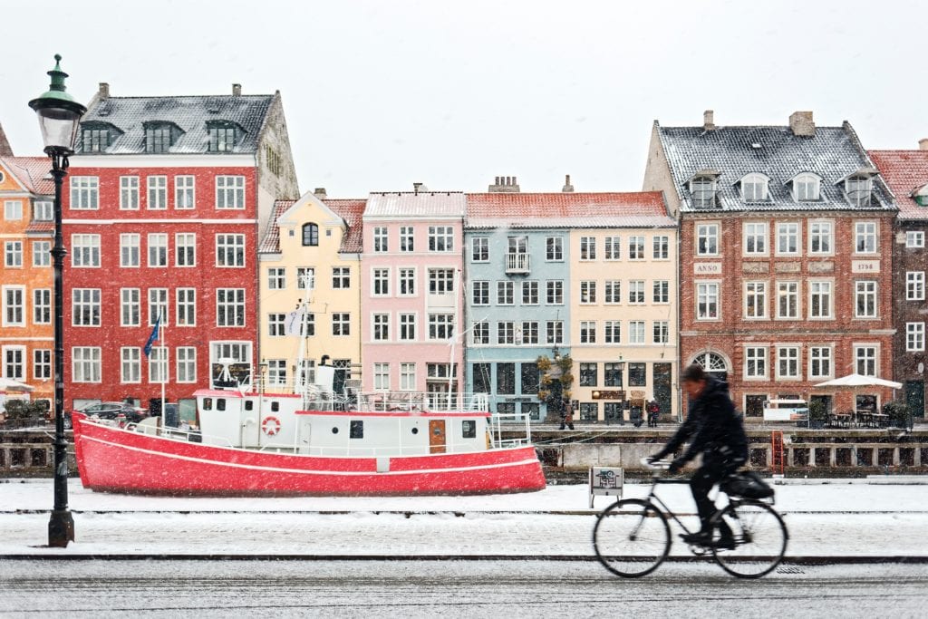 Nyhavn zimą, Kopenhaga