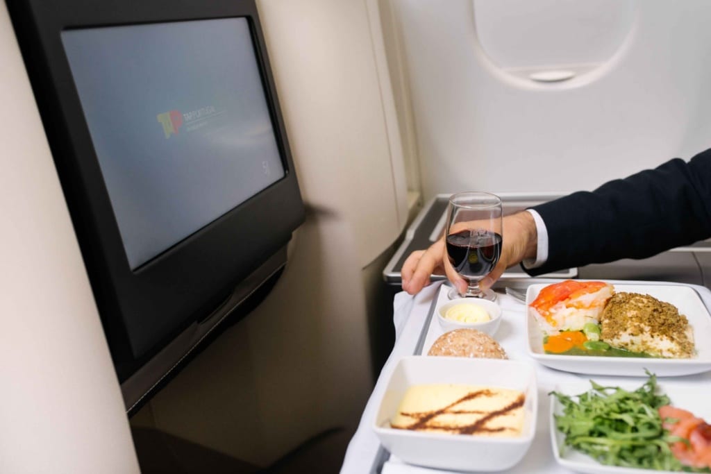 Menu TAP Portugal w klasie biznesowej, fot. TAP