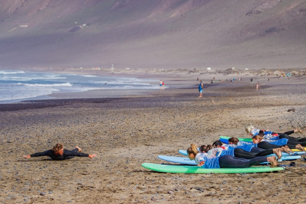 Playa de Famara na Lanzarote,